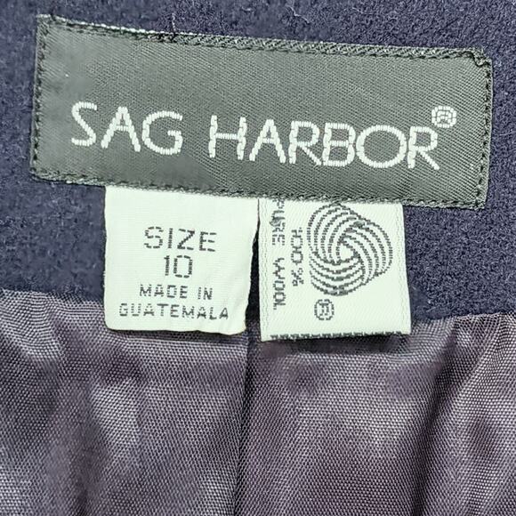 Sag Harbor Vintage Blazer 10 Blue 100% Wool Suit Jacket Workwear Career Classic - Picture 11 of 14